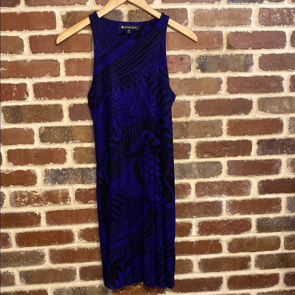Athleta blue purple black  Midi Dress size xs